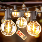 VIPAR Outdoor String Lights,50FT 27 G40 Patio Lights Waterproof for Balcony