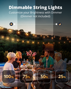 VIPAR Outdoor String Lights,60FT 32 G40 Patio Lights Waterproof for Outside