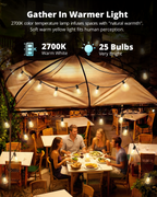 Outdoor String Lights 50FT, Patio Lights Outdoor Waterproof with 27 Bulbs