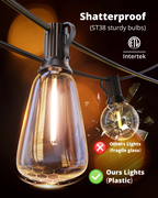 Outdoor String Lights 120FT, Outdoor Party Light with 58 Edison Lights Bulb