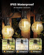 VIPAR Outdoor String Lights,60FT 32 G40 Patio Lights Waterproof for Outside
