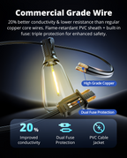 VIPAR Outdoor String Lights, 30FT LED Patio Lights Waterproof 14 ST38 Bulbs